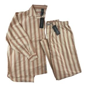 Savage X Fenty 2-Piece Sleep Set Women’s Size 1X Peach Stripes Pajamas NWT